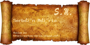 Serbán Mária névjegykártya