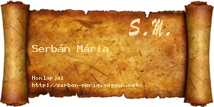 Serbán Mária névjegykártya