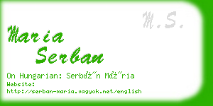 maria serban business card